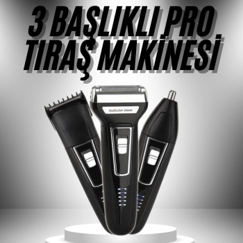 3lü Set Saç Sakal Kesme Traş Makinesi Burun Kılı Alma Tıraş Makinesi