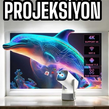 Taşınabilir Sinema Oyun Projektörü Akıllı Projeksiyon Android 11