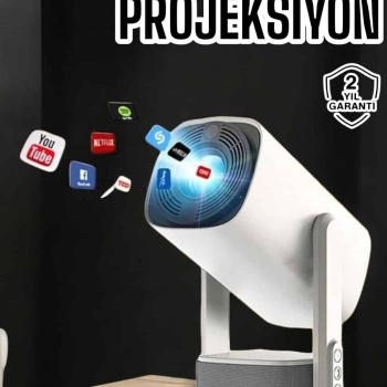 Akıllı Projeksiyon Powerbankli Taşınabilir Sinema Projektörü 4k HD Kaliteli