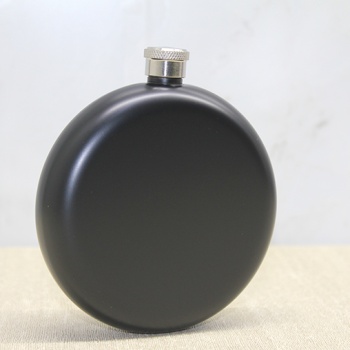 Yuvarlak Tekli Matara 8 Oz Siyah