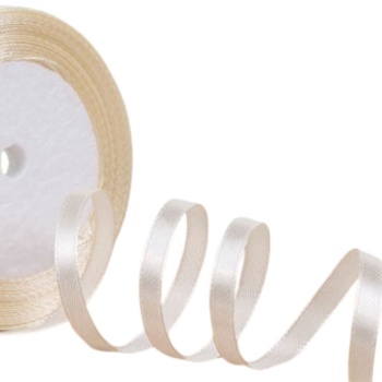 Saten Kurdele 3 mm Krem 1 Metre