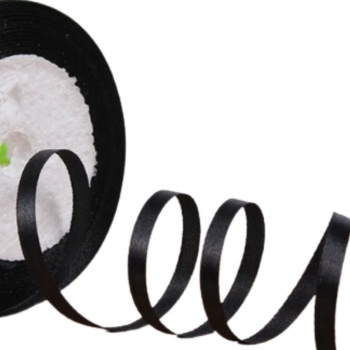 Saten Kurdele 3 mm Siyah 1 Metre