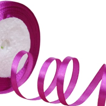 Saten Kurdele 6 mm Fuşya 1 Metre