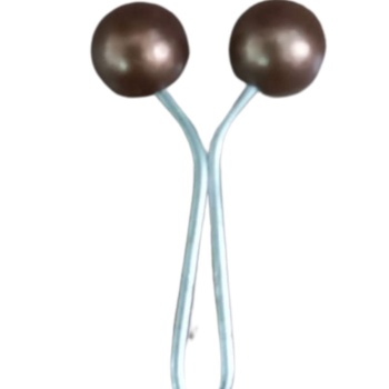 Eşarp Klipsi Top Model Düz Kahverengi 1 Adet