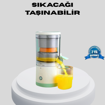 USB Şarjlı Mini Meyve Sıkacağı – Çift Bıçaklı, Güvenlik Kilitli