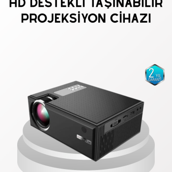 Full HD 1080p Projeksiyon Cihazı Taşınabilir LED Teknolojili ve HDMI Uyumlu