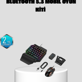 Bluetooth 5.3 Mobil Oyun Konsolu Dönüştürücü Seti 5 Parça Klavye Mouse Kit