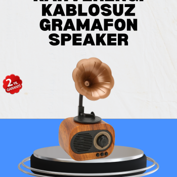 Şarjlı Mini Retro Radyo Bluetooth Hoparlör Çoklu Bağlantı Seçenekli