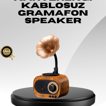 Kablosuz Retro Radyo Hoparlör 5W Güçlü Ses USB Hafıza Kart Destekli