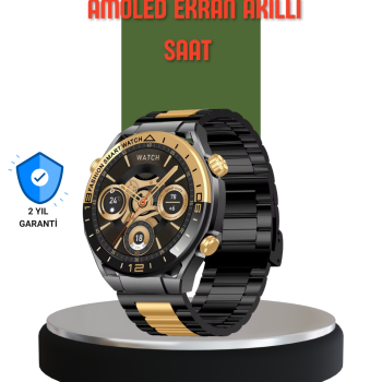 Amoled Ekran Akıllı Saat Bluetooth 5.1 Çağrı Destekli 3 Bileklikli