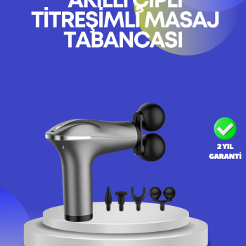 Portatif Şarjlı Masaj Tabancası 4 Başlık Derin Doku Masaj Aleti