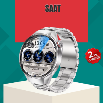 Metal Gövdeli AMOLED Akıllı Saat – Kan Oksijen, Nabız ve Arama Fonksiyonlu