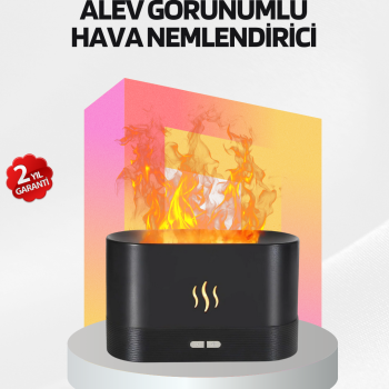 Alev Görünümlü Hava Nemlendirici Kumandalı LED Işıklı Aromatik Difüzör