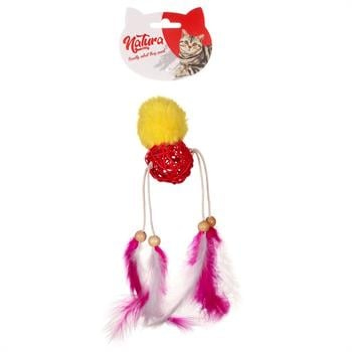 Natura Tüylü Bambu Peluş Top Kedi Oyuncak 25 Cm