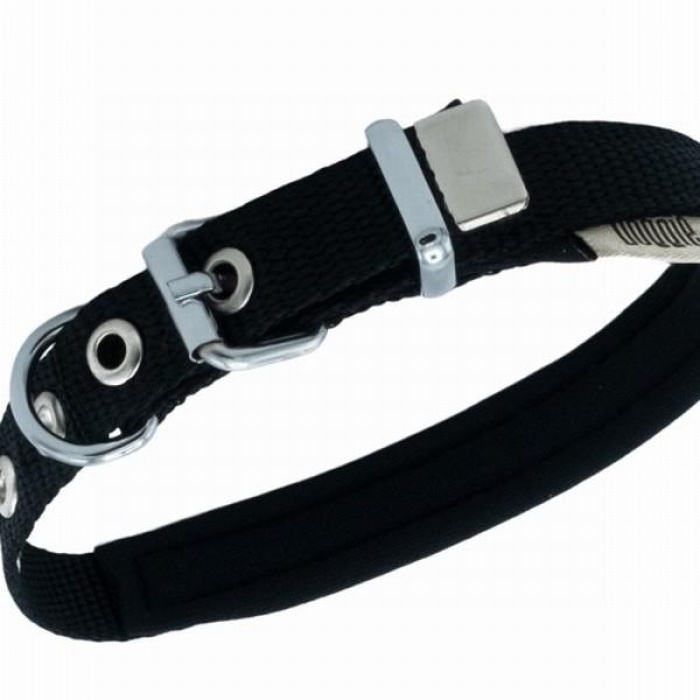 Doggie Konfor Dokuma Köpek Boyun Tasması Siyah 1,5x25 30 Cm