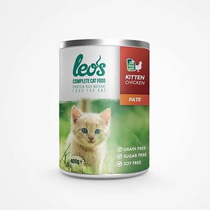 Leos Tavuk Etli Pate Yavru Kedi Konservesi 12 Adet 400 Gr