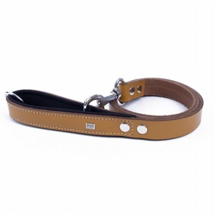 Doggie Konfor Klasik Deri Köpek Gezdirme Tasması Camel 2,5x120 Cm