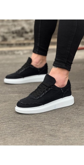 Wagoon Wg018 Siyah Kot Kumaş Erkek Casual Ayakkabı