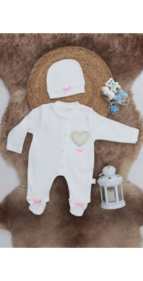 Sema Baby Pamuklu Bebek Tulum Seti 3-6 Ay - Love