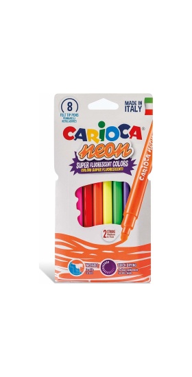 Carioca Fosforlu Yıkanabilir Keçeli Boya Kalemi 8li