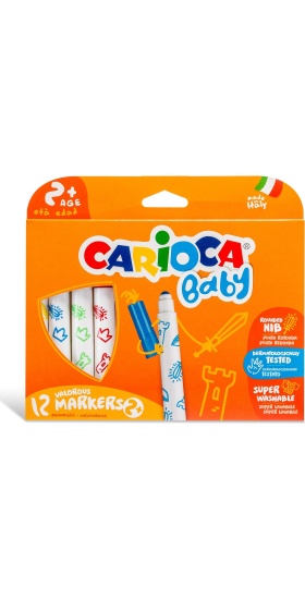 Carioca Jumbo Bebek Süper Yıkanabilir Keçeli Boya Kalemi 12li