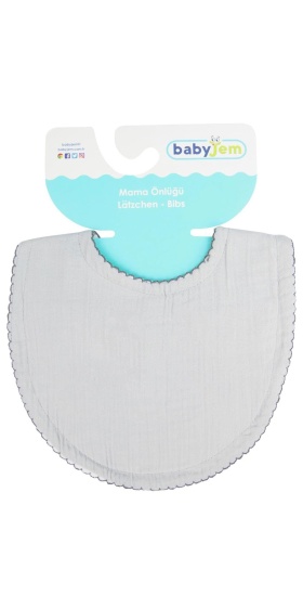 Babyjem Bürümcük Müslin Önlük 811 Gri