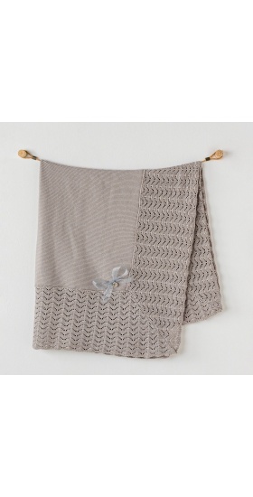 Andywawa Ac24329 Triko Bebe Battaniye 100x90 Grey