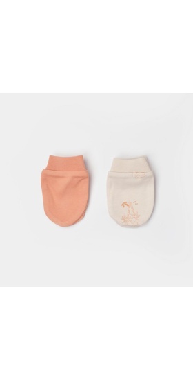 Bibaby Biorganic Hello Safari 2li Bebek Eldiven 72224 Ekru Kiremit