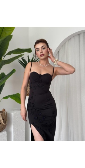 Stor Gül Detaylı Elbise