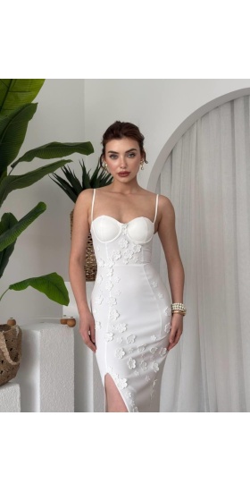 Stor Gül Detaylı Elbise