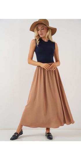 Uzun Ayrobin Etek 8050 - Camel