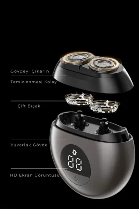 Newface CB-S1 Dijital Şarj Göstergeli Tıraş Makinesi - Gri
