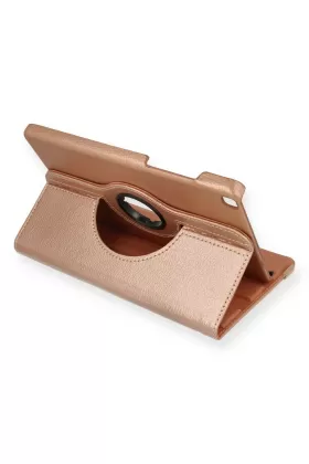 Newface Samsung Galaxy Tab A9 Plus Kılıf 360 Tablet Deri Kılıf - Rose Gold