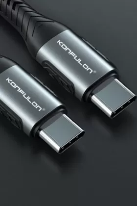 Konfulon DC43 Type-C to Type-C 1M Örgü 60W Hızlı Şarj Kablo - Yeşil