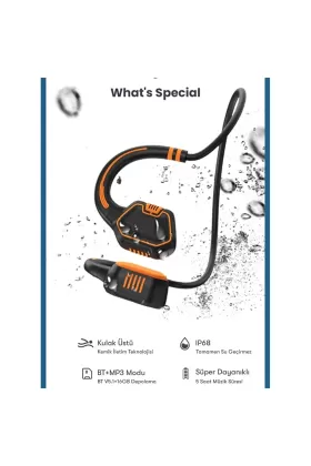 Newface AS9 Suya Dayanıklı Bluetooth Kulaklık - Siyah