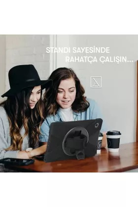 Newface Samsung Galaxy X200 Tab A8 10.5 Kılıf Amazing Tablet Kapak - Turuncu