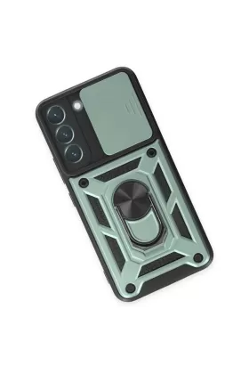 Newface Samsung Galaxy S23 FE Kılıf Pars Lens Yüzüklü Silikon - Yeşil