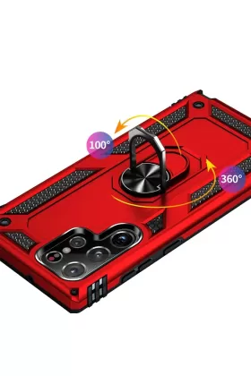 Newface Samsung Galaxy S23 Ultra Kılıf Sofya Yüzüklü Silikon Kapak - Gold