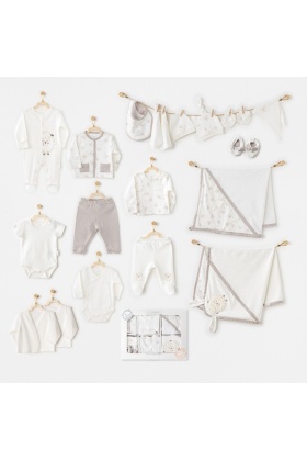 AC25562 Newborn Set Tinny Ships 20Li Hastane Çıkışı Ekru