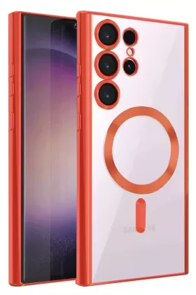 Newface Samsung Galaxy S25 Ultra Kılıf Kross Magneticsafe Kapak - Kırmızı