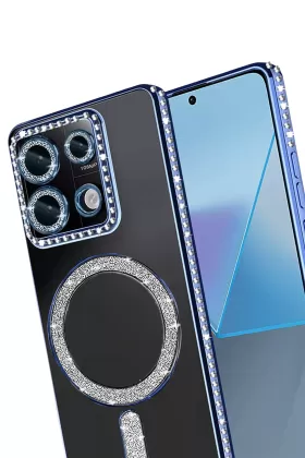 Newface Xiaomi Redmi Note 13 Pro 4G Joke Simli Magneticsafe Kılıf - Mavi