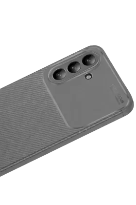 Newface Samsung Galaxy A56 Kılıf Auto Focus Karbon Kapak - Gri