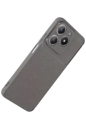 Newface Realme C61 Kılıf Auto Focus Karbon Kapak - Gri