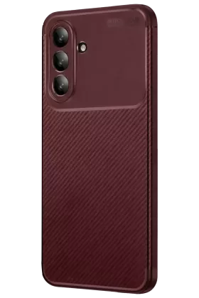 Newface Samsung Galaxy A26 Kılıf Auto Focus Karbon Kapak - Bordo