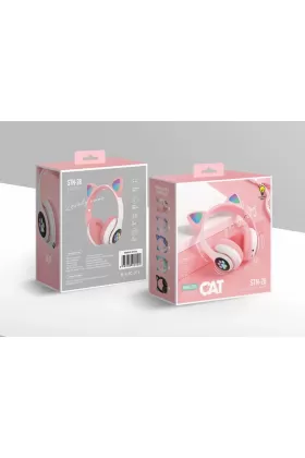 Karler Bass STN28 Kablosuz Kedi Kulaklık - Pembe