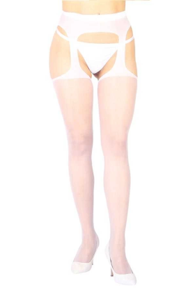 Beyaz Özel Bölgesi Açık Fantazi Külotlu Çorap TM1054