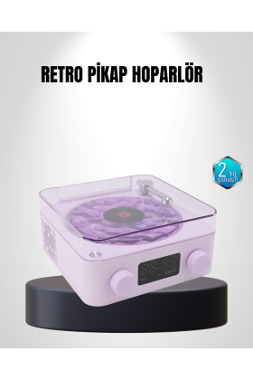 Bluetooth Retro Pikap Hoparlör 360 Derece Ses Projektörlü Gece Lambası Çok Fonksiyonlu