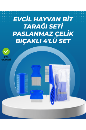 Kedi Köpek ve Küçük Hayvanlar İçin 4 Parça Ergonomik Tarak Takımı