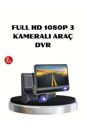 Full HD Araç Kamerası 3’lü 4.0” Ekranlı ve HDR Gece Görüşlü