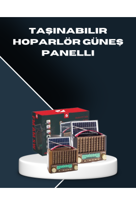 Çok Fonksiyonlu Solar Radyo Bluetooth USB SD Kartlı Taşınabilir Hoparlör